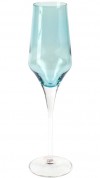 Contessa Teal Tall Champagne Glass Set/4