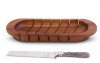 Oval Board with Wheat Pattern Bread Knife