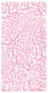 Block Print Leaves Cotton Dinner Napkins in Fuchsia and White Set/4