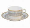 Arcades Grey and Gold Tea Cup and Saucer