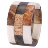 Patched Wood Napkin Rings Set/4