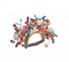 Cozumel Napkin Ring in Coral and Turquoise Set/4