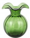 Hibiscus Glass Dark Green Medium Fluted Vase