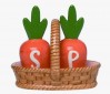 Ceramic Carrot Salt and Pepper Shaker In Basket