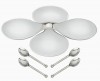 Helix White Bowl with Spoons