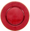 Metallic Glass Ruby Charger/Service Plate