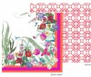 La Dolce Vita Fuchsia/Orange 70" Square Reversible Tablecloth