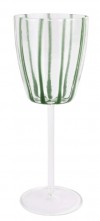 Nuovo Stripe Green Wine Glass Set/4