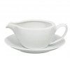 Spirit White Sauce Boat with Plate