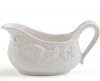 White Embossed Pumpkin Leaf Gravy Boat