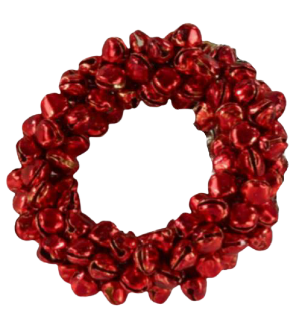 Petite Bell Red Napkin Ring Set/4