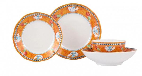 Campagna Uccello Melamine Four-Piece Setting