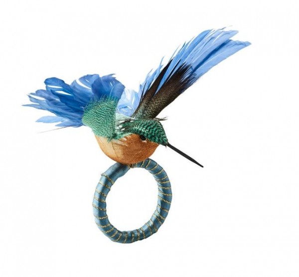 Humm Napkin Ring in Blue Green Set/4