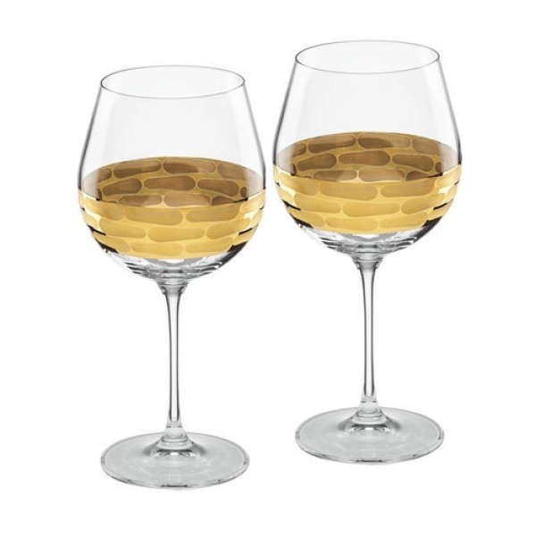 Truro Gold Red Wine Glass Set/2