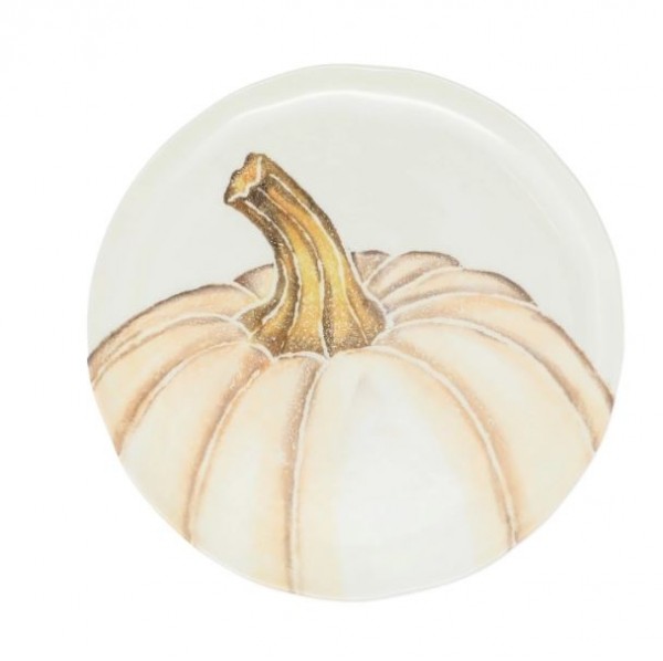 Pumpkins Salad Plate with Medium White Pumpkin