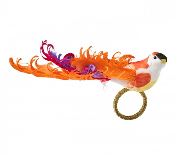 Chirp Napkin Ring in Pink and Orange Set/4