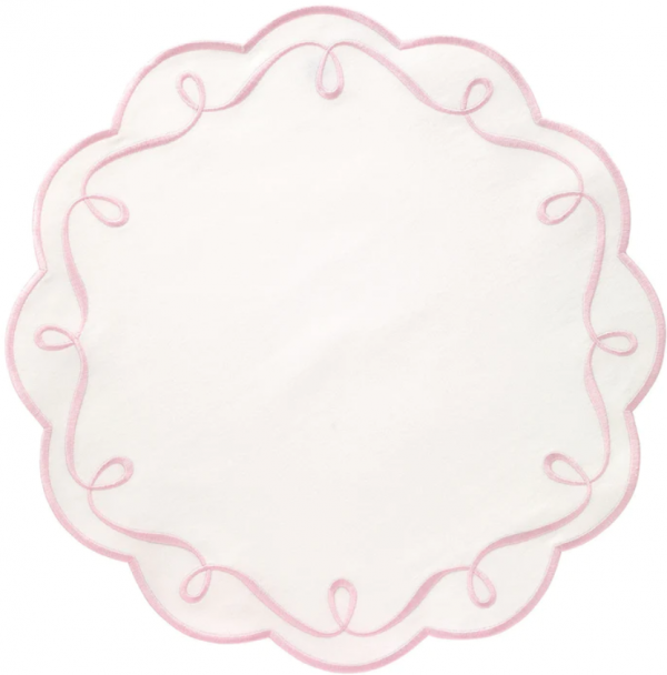Ribbon Twirl Rose Placemat Set/4