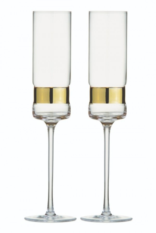SoHo Champagne Glass Gold Set/2