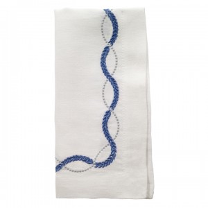 Olympia Blue and Silver Napkin Set/4