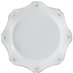 Berry and Thread Whitewash Scallop Dessert Plate 