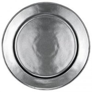 Pewter Stoneware Round Charger Plate