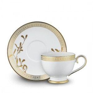 Golden Leaves Tea Cup and Saucer