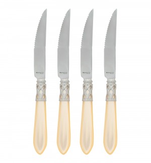 Aladdin Ivory Antique Steak Knife Se/4