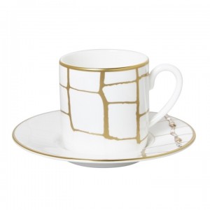 Domenico Vacca Alligator Gold Crystals Espresso Cup and Saucer Set/2