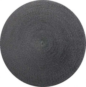 Round Placemat in Black Gray Set/4