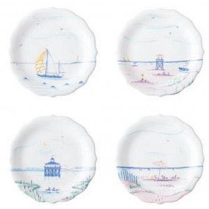 Country Estate Seaside Assorted Party Plates Set/4