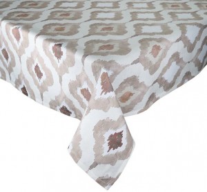 Watercolor Ikat Taupe 54" x 110" Tablecloth