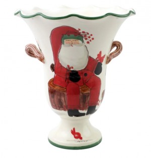 Old St. Nick Large Footed Cachepot with Campfire