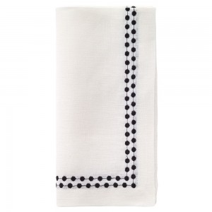 Pearls Black Napkin Set/4