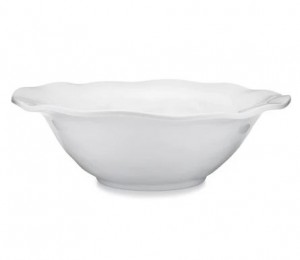 Ruffle White Round Serving Bowl
