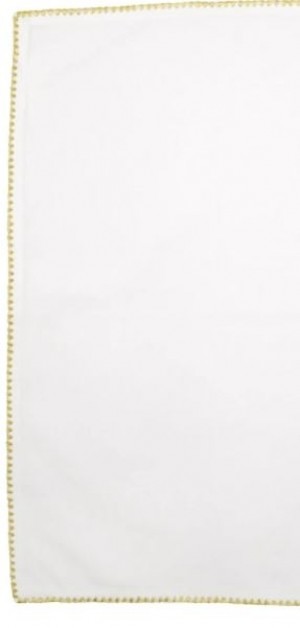 Cotone Linens Ivory and Gold Napkins Set/4