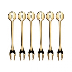 Kiss Condiment Party Forks Gold Set/6