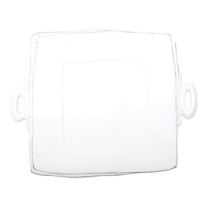 Lastra White Handled Square Platter