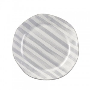 Azores Stripe Salad Plate Greige Shimmer