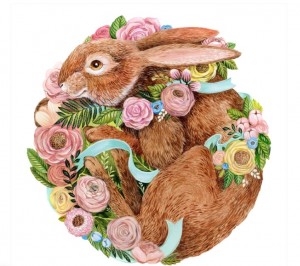 Bunny Bouquet Paper Placemat Set/12