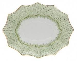Apple Green Lace Fluted Medium Tray