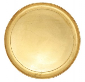 Florentine Wood Gold Medium Round Tray