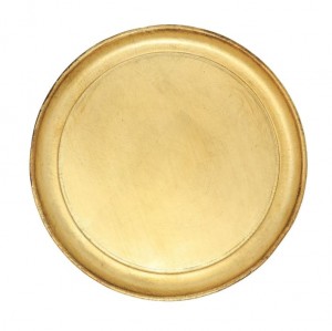 Florentine Wood Gold Small Round Tray