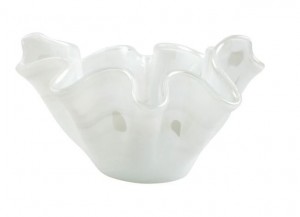 Onda Glass White Medium Bowl