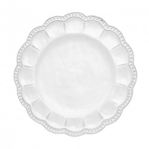 Bella Bianca Beaded Salad Plate