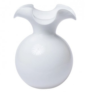 Hibiscus Medium White Fluted Vase