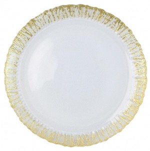 Rufolo Glass Gold Round Platter