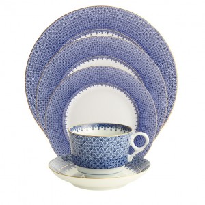 Cobalt Blue Lace Dinner Five Piece Place Setting