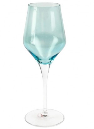 Contessa Teal Wine Glass Set/4