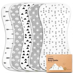 Urban Burp Cloths in Grayscape Five-Pack