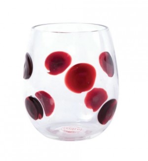 Drop Stemless Wine Glass Red